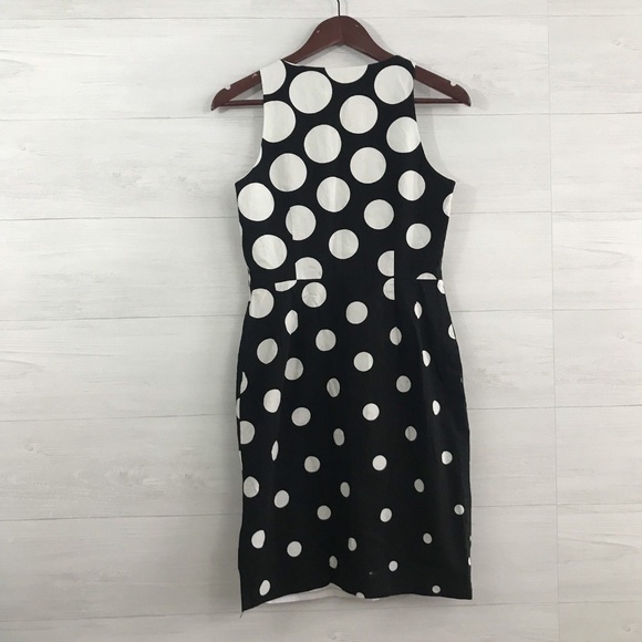 WHBM Black White Polka Dot Sheath Dress - Picture 5 of 7